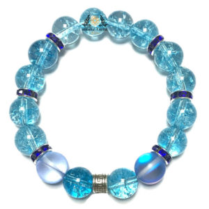 Man Bracelet Woman Unisex Sky Blue Quartz Beads