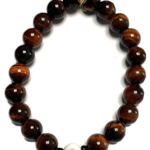 Woman Bracelet Man Unisex Initials Of Letter Natural Red Tiger Eye