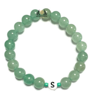 Woman Bracelet Man Unisex Initial Letter Natural Aventurine