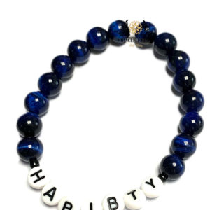 HABIBTY Woman Bracelet Men Unisex Natural Navy Blue Tiger Eye