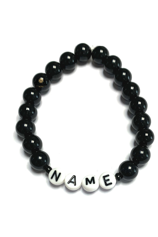 YOUR NAME Woman And Man Unisex Bracelet Natural Onyx