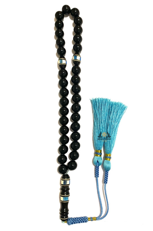 Misbaha 33 Beads Tashib Natural Black AMBER Sand Kook Prayer Beads Men Accessories Islamic Gift Tesbih