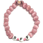 Bff Woman Bracelet Men Unisex Cat Eye Light Pastel Pink 8mm