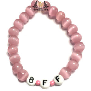 Bff Woman Bracelet Men Unisex Cat Eye Light Pastel Pink 8mm